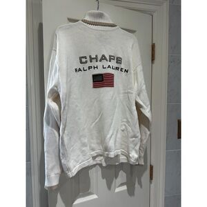 Vintage Chaps Ralph Lauren Flag Turtleneck – 100% Cotton Hand-Framed Sweater